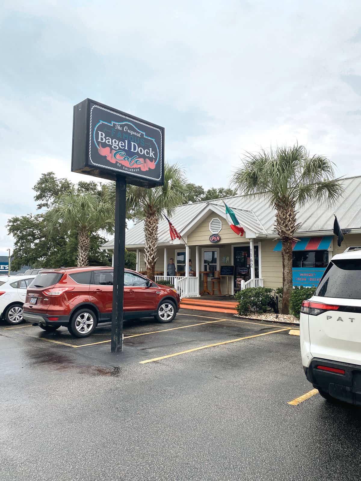 The outside of The Bagel Dock Cafe in Sunset Beach NC