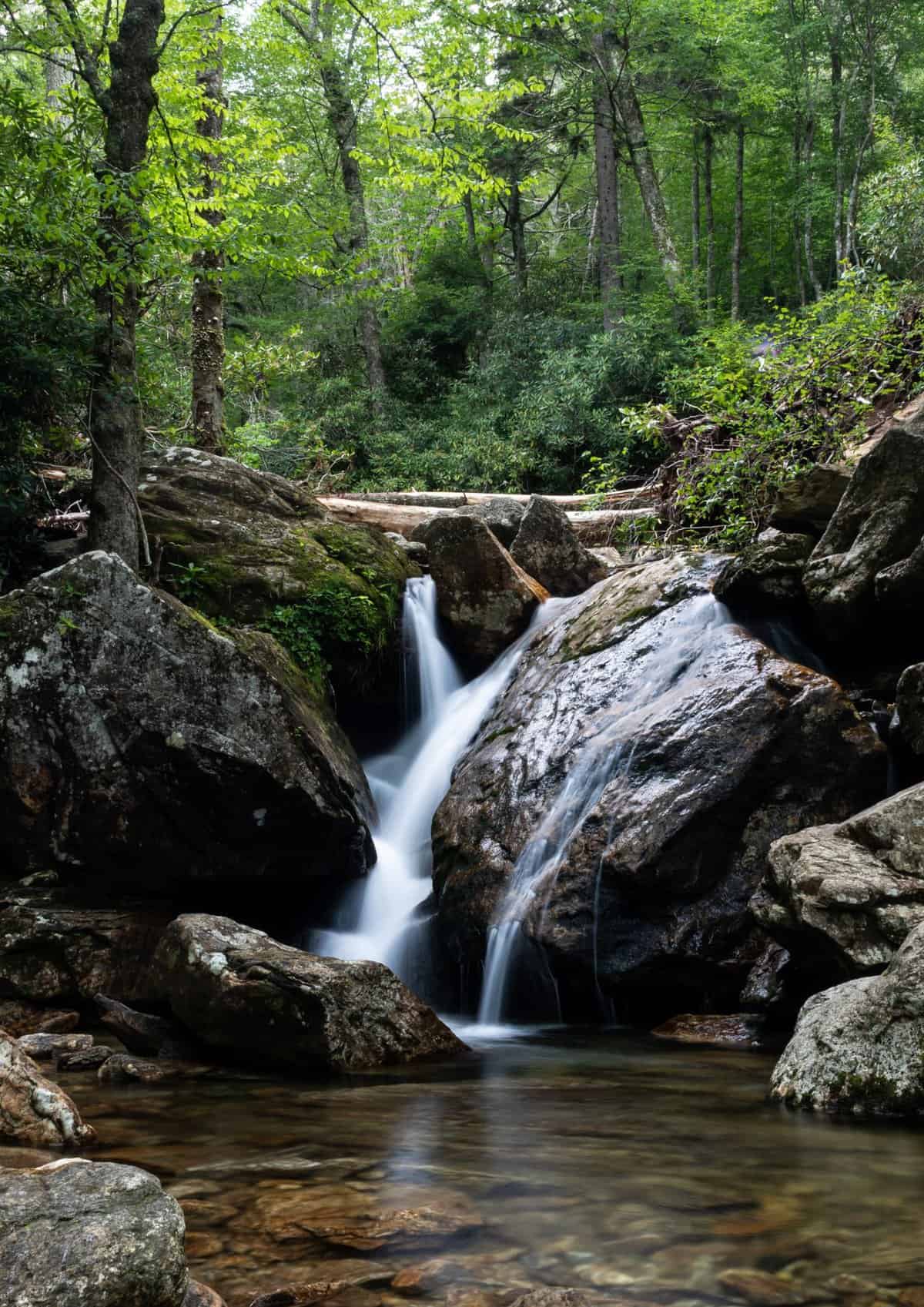 Skinny Dip Falls in Pisgah National Forest
