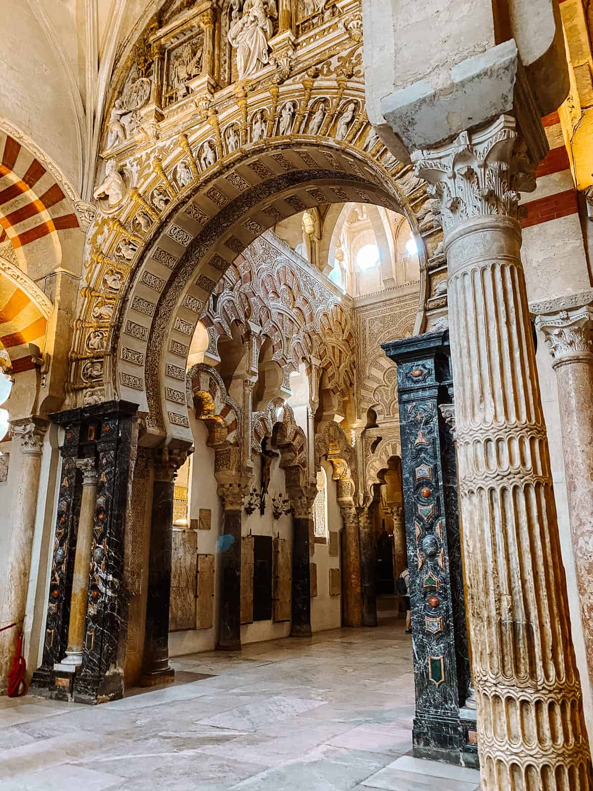 A beautiful stone archway inside a mosque