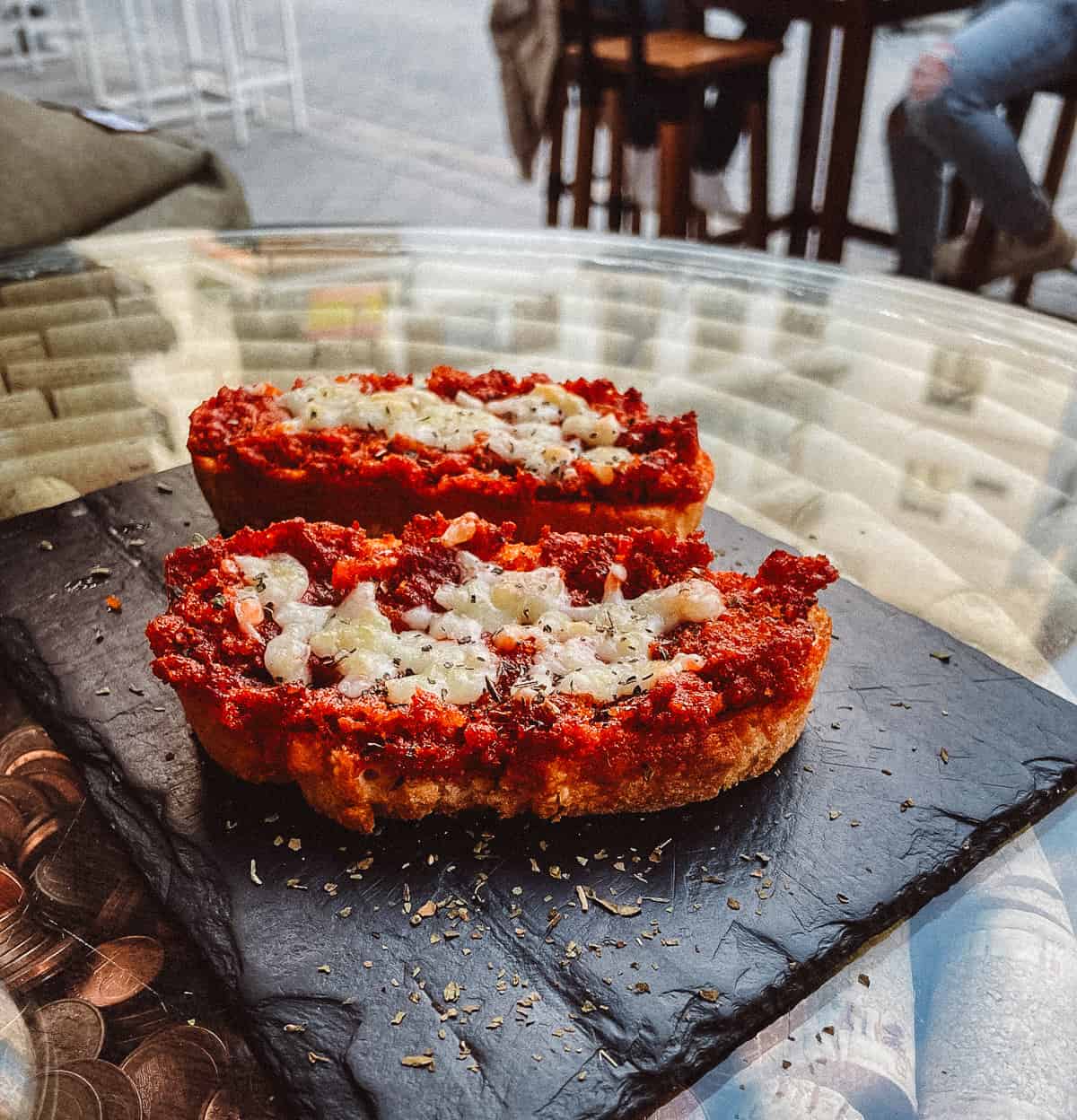 Bread with Mallorcan sausage called Sobrassada