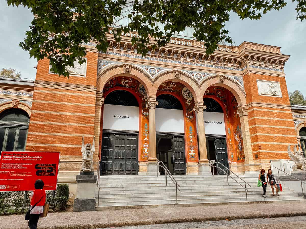 The Reina Sofia Museum in Madrid - a brick walled musuem