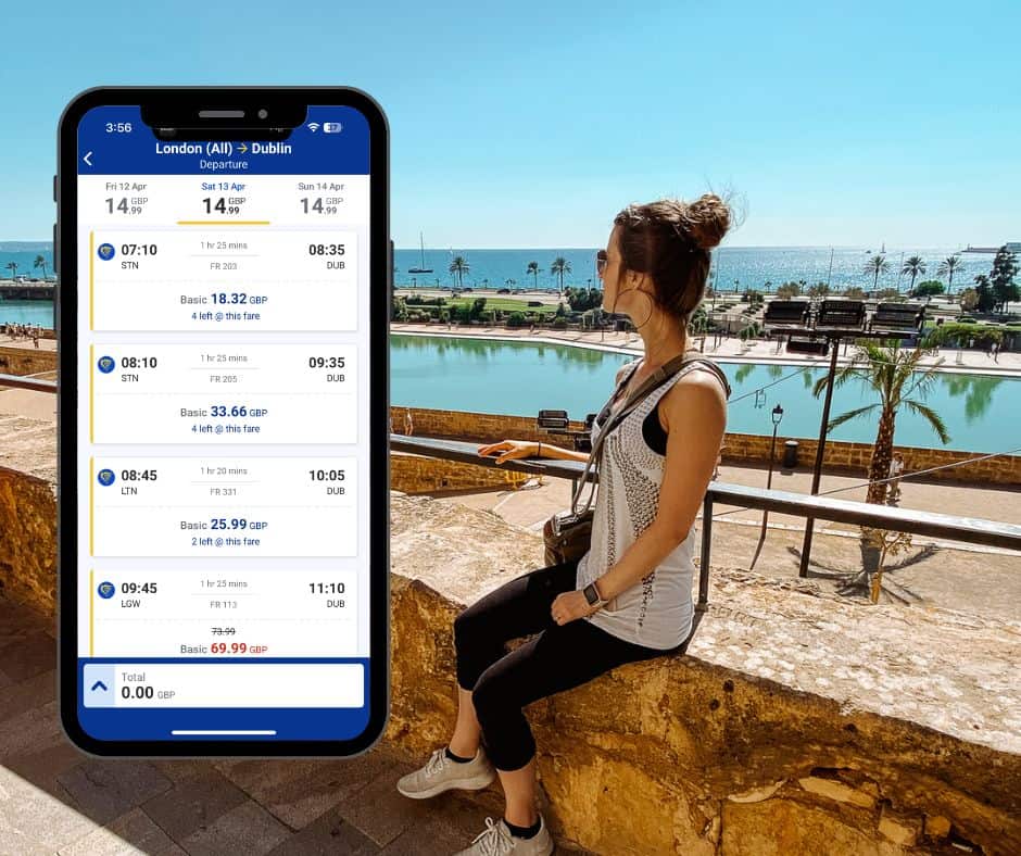 Ryanair app screenshot