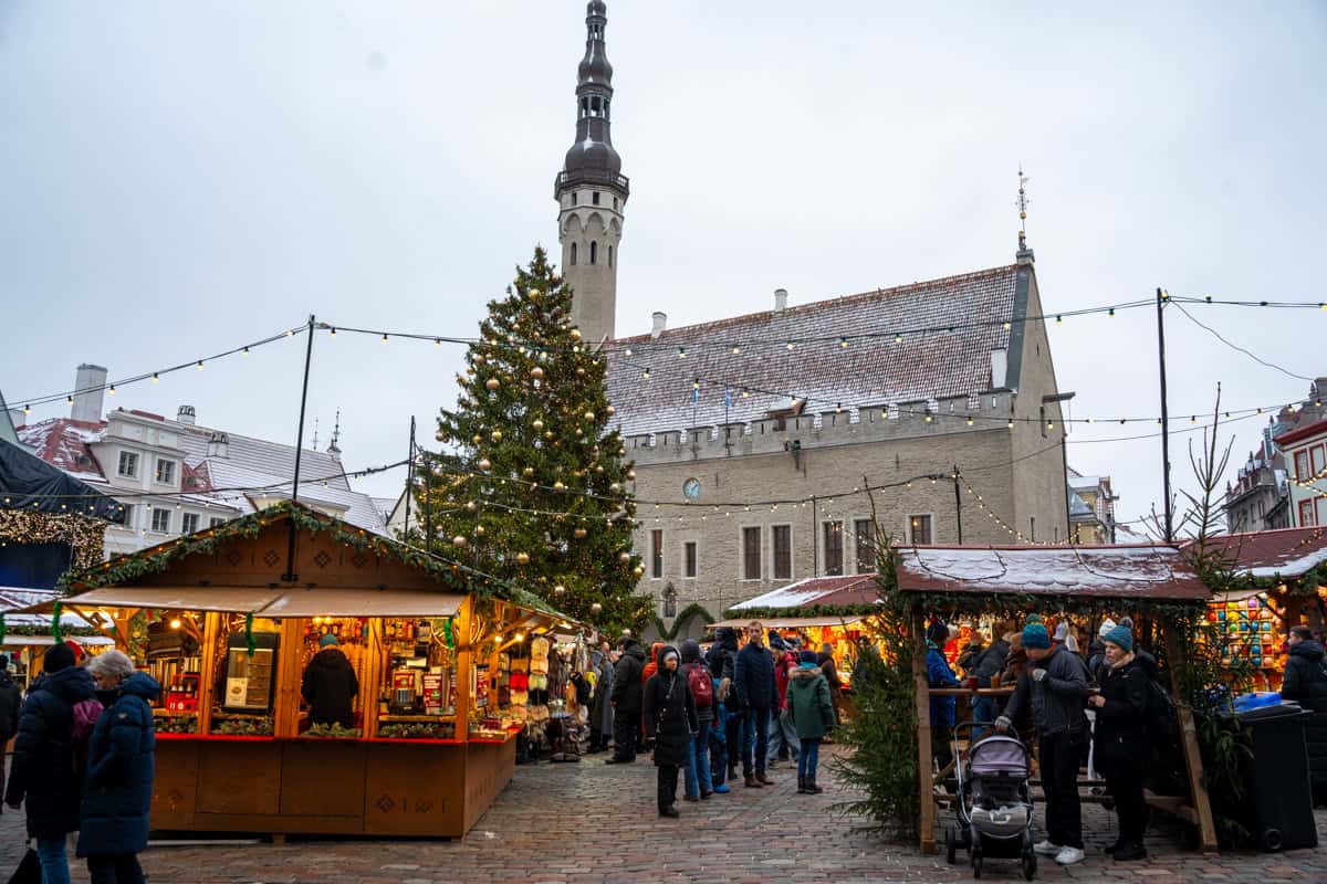 The old town hall at the tallinn christmas market