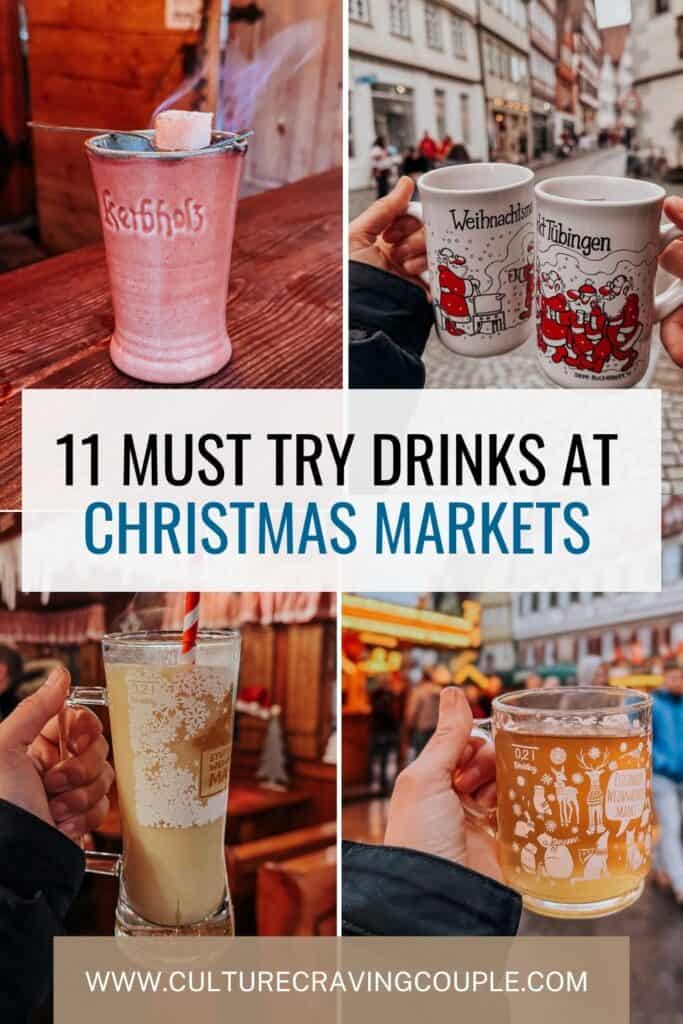 Christmas market drinks pinterest pin