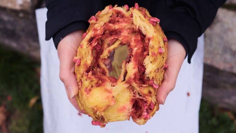 a Brioche praline split open